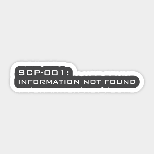 SCP-001: information not found Sticker by ArtFork